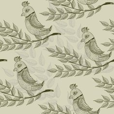 seamless floral pattern with parrots