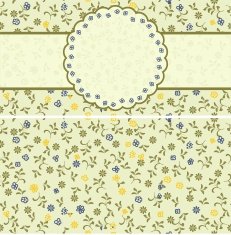 hand drawn floral frame together with pattern