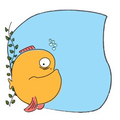 comic cartoon fish N38