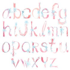 Flower and Ribbon alphabet