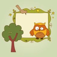 Hand drawn woodland frame