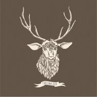 Hand drawn doodle Christmas deer N2