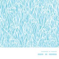 Vector abstract frost swirls texture horizontal frame seamless pattern background