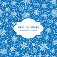 Vector falling snowflakes frame seamless pattern background N2