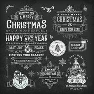 Hand Drawn Blackboard Christmas Labels &amp; Badges N8