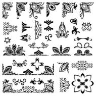 Design elements frame border and corner geometric ornament doodle collection