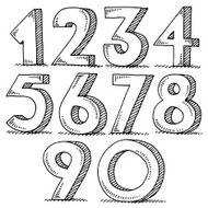 Numbers Set Drawing