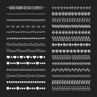 Hand drawn vector line border set and scribble design element N7