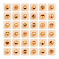 Set of emotion smiling faces icons N2