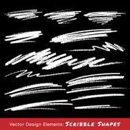 White Scribble Smears Hand Drawn in Pencil N2