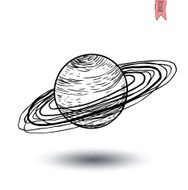 planet icon hand drawn vector illustration N35