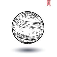 planet icon hand drawn vector illustration N36