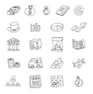 Doodle Bank icon hand drawn illustration N3