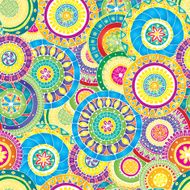 Seamless floral pattern with doodles and cucumbers N10