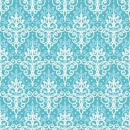 Light blue swirls damask seamless pattern background