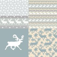 Set of vintage Christmas Seamless Pattern N2