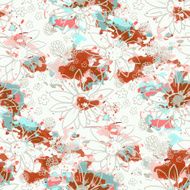 Abstract art watercolor seamless pattern with flowers