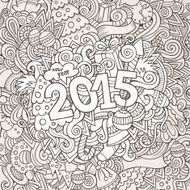 2015 year hand lettering and doodles elements background N10