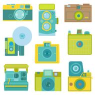 Set of Flat Photo Cameras