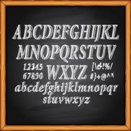 Alphabet lettering on chalkboard