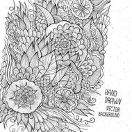 Cartoon vector doodles hand drawn floral background