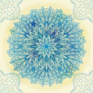 Hand drawn blue ornament N10