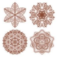 Set of four hand drawn ornaments N19