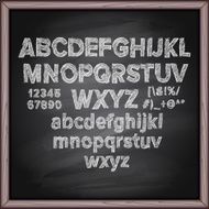 Chalk drawing font alphabet N2