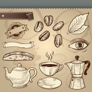 Vintage Best Coffee Cafe Vector Elements Set N2
