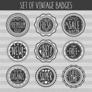 Set of retro badges Vintage labels Hand-drawn lettering N4