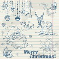 Hand drawn vintage Christmas elements N2