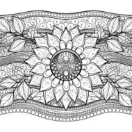 Vector Monochrome Floral Background N38