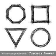 Set of Hand Drawn Scribble Shapes