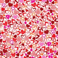 Valentine background different hearts seamless pattern