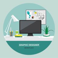 Graphic designer workspace