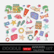 Summer vacation doodle set Sticker