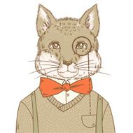 Retro hipster fox