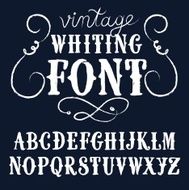 Vintage chalk vector font