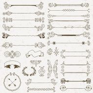 Vintage hand drawn design elements set 2 Vector illustration
