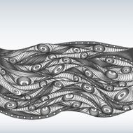 Abstract doodle decorative waves background