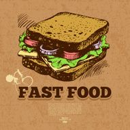 Vintage fast food background N10