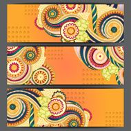 Ethnic Pattern Cards With Paisley Doodles and Cucumbers