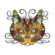 Vector Tribal Decorative Cat N6