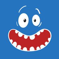 Surprised Cartoon Blue Face