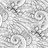 Seamless Monochrome Floral Pattern (Vector) N31