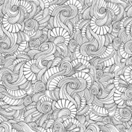 Vector seamless pattern waves and curls N6