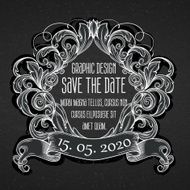 Black chalk board template vintage frame N13