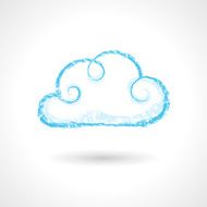 Vintage Hand Drawn Cloud Symbol