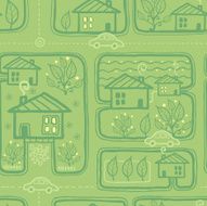 Town streets seamless pattern