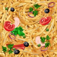 Seamless pattern with pasta